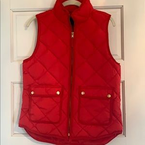 J. Crew red quilted vest
